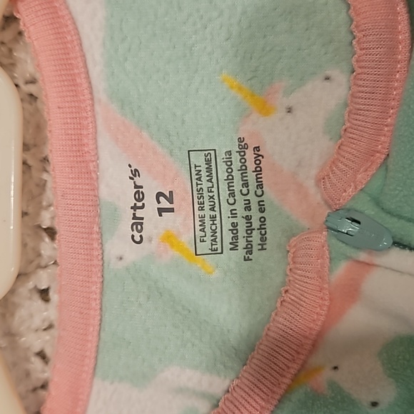 Carter's footed Girls Pajamas. Sz 12 - Picture 3 of 7